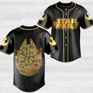 Retro Star Wars Baseball Jersey, Millennium Falcon Jersey Shirt, Galaxy&#39;s Edge Baseball Shirt, Disney Movie Shirt, Star Wars Fan