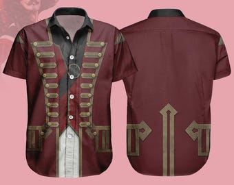 Camisa de disfraz de Capitán Garfio para Halloween, camisa de cosplay de Peter Pan, camisa con botones de hada de Campanilla, camisa de cosplay de Disney, disfraz de Halloween