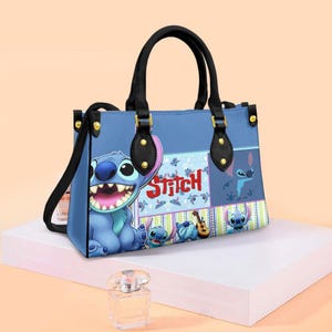Stitch Movie Leather Bag, Disney Stitch Handbag, Lilo & Stitch Handbag, Cartoon Movie Women Handbag, Shoulder Handbag