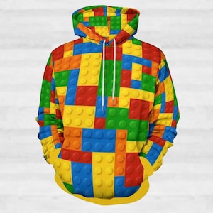 Building Blocks Hoodie, Master Builder Hoodie For Men, Building Bricks Unisex Hoodie, Funny Dad 3D Hoodie, Gift For Him