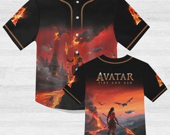 Disney Avatar Fire and Ash Baseball Jersey, Fire And Ash Jersey Shirt, Avatar 3 Shirt, Avatar Movie Lovers Shirt, Gift For Fans