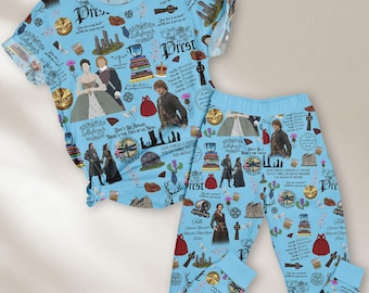 Outlander lallybroch-pyjama, Outlander-pyjamabroek, Sassenach-pyjamaset voor dames, cadeau tv-serie fan