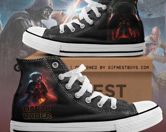 Star Wars Darth Vader Hightop Shoes, Star Wars Men Shoes, Disney Movie Hightop Canvas, Gift For Him