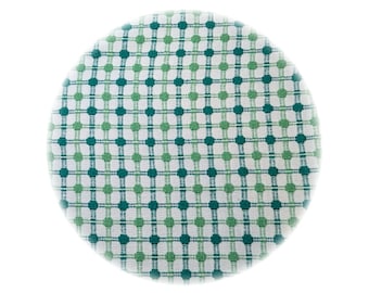Vintage Chenille Fabric: Green Plaid Woven Quilt Piece (18x24)