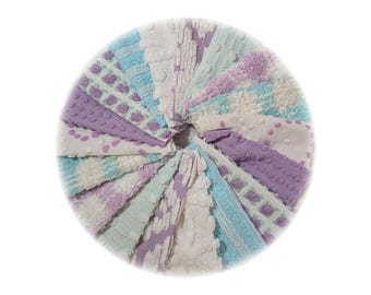 Vintage Chenille Bedspread Quilt Charm Squares 18 Diy Kit: Patchwork Quilting Squares