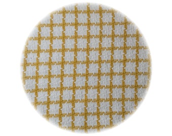 Vintage Morgan Jones Chenille Fabric: Gold Plaid Woven Fat Quarter