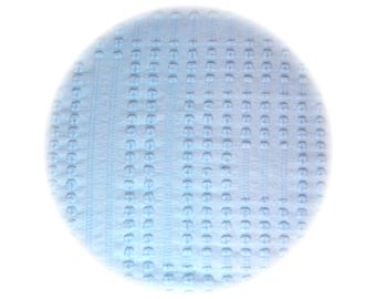 Vintage Morgan Jones Chenille Fabric, Baby Blue Dot Dash, Fat Quarter