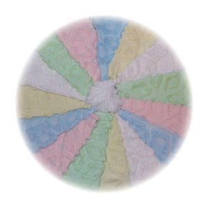 Vintage Chenille Bedspread Baby Quilt DIY Kit, 15  6&quot; Blocks, Pastel Hofmann Hoffman Star, Cream of the Crop Quilt Squares, Free USA Ship