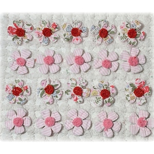 Vintage Quilt Flower Appliques: Primitive Cutter Quilt Pieces, 20 Multi-Color Die Cuts