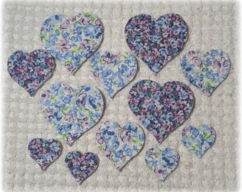 Vintage Cutter Quilt Quilted Heart Appliques Die Cuts, Cut Outs: Slow Stitch CottageCore
