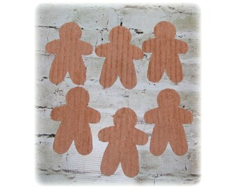 Vintage Chenille Bedspread Gingerbread Appliques, 6 Chenille Die Cuts, Junk Journal Supply, Snippet Roll DIY, Quilt Appliques, Free US Ship