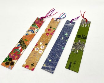 Set of 4 Japanese paper bookmarks handmade