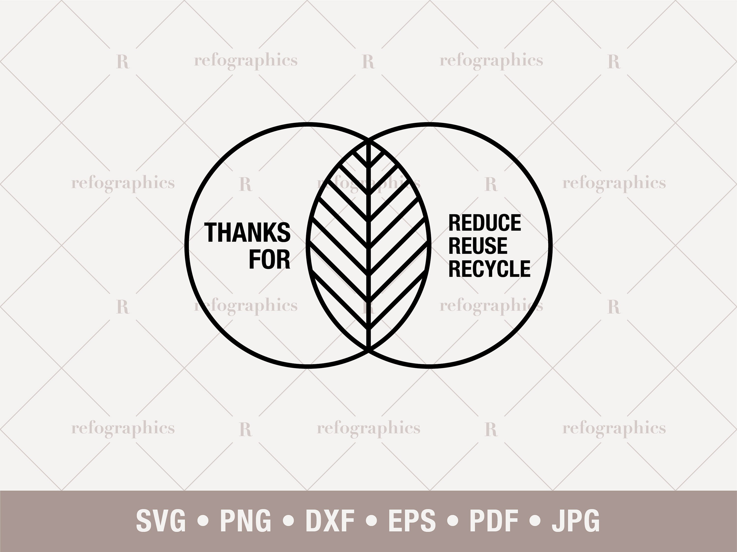 Reduce Reuse Recycle, Svg File, Png File, Vector Art, Cricut File ...