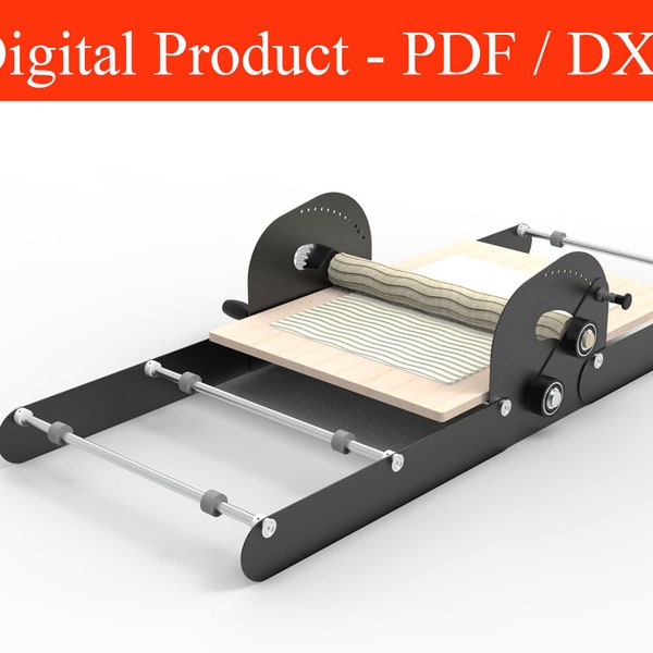 Handabdruck Teigformmaschine, Tonausdünnung, Walzenteigpresse, Teigausdünnung, Croissantteig, Laserschnitt, Holzplan DXF PDF