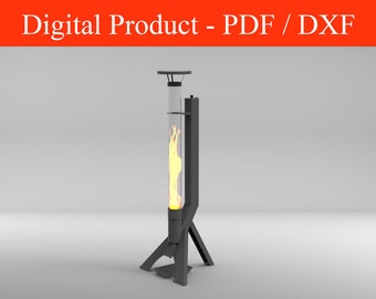 Rocket Stove,  PELLET STOVE, Feuerseule, Pelet Sobası, Missile Pellet Stove Plan Digital Files Pdf Dxf Igs