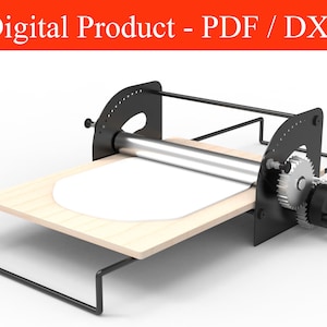 Hand Print Dough Shaping Machine, Clay Thinning, Roller Dough Press, Dough Thinning, Croissant Dough, Laser Cut, Wood Plan DXF PDF image 1
