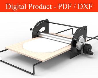 Máquina moldeadora de masa impresa a mano, adelgazamiento de arcilla, prensa de masa con rodillo, adelgazamiento de masa, masa de croissant, corte láser, plano de madera DXF PDF