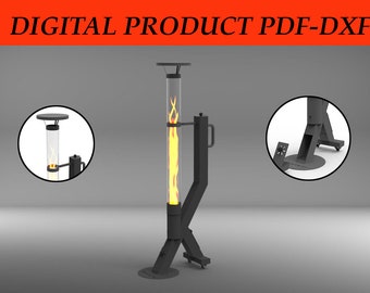 Rocket Stove,  PELLET STOVE, Feuerseule, Pelet Sobası, Missile Pellet Stove Plan Digital Files Pdf Dxf Igs