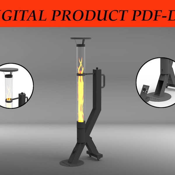 Raketenofen, PELLETOFEN, Feuerseule, Pelet Sobası, Raketenofen Plan Digitale Dateien Pdf Dxf Igs