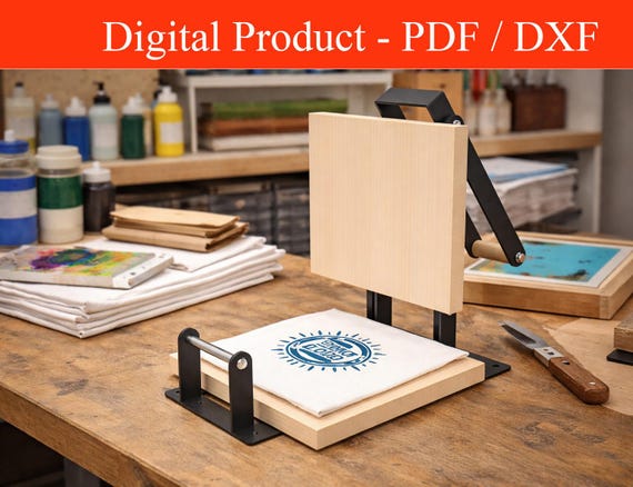 Foldable Manual Press Clamp | Wooden Press Jig Plans | DIY Hand Press Design | Portable Workbench Clamp Tool | Digital Download CNC Files