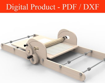 Wood Hand Print  Dough Shaping Machine, Clay Thinning, Roller Dough Press, Dough Thinning, Croissant Dough, Laser Cut, Wood Plan DXF PDF