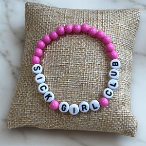 Sick Girl Club Custom Beaded Bracelet - Chronic Illness Awareness Autoimmune Disease Rare Disease Warrior Spoonie Low Spoons