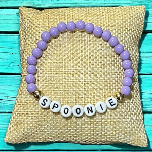 Spoonie - Autoimmune Disease Awareness Handcrafted Beaded Stretch Bracelet - Chronic Illness Invisible Ilness Low Spoons Out of Spoons