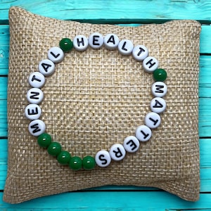 Mental Health Matters Awareness Handcrafted Beaded Stretch Bracelet - Gift For Support Gift For Her Gift For Him Gift For Child
