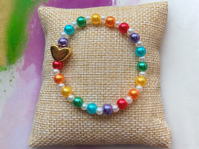 Pride LGBTQ+ Rainbow Beaded Bracelet Stack - Love is Love Gay Pride ...