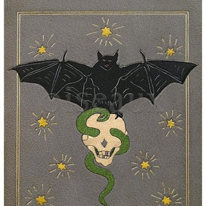 Bat & Skull Bookplates - Alchemy Book Labels - Personalized Gift, Ex Libris, Halloween Book Plates