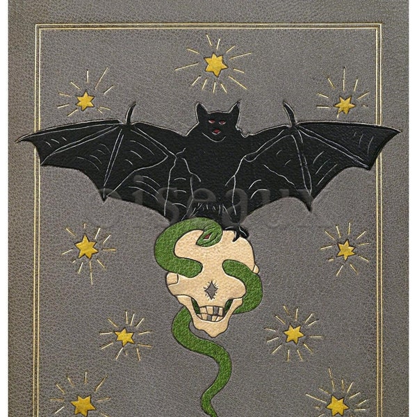 Ex libris de murciélagos y calaveras - Etiquetas de libros de alquimia - Regalo personalizado, Ex Libris, placas de libros de Halloween