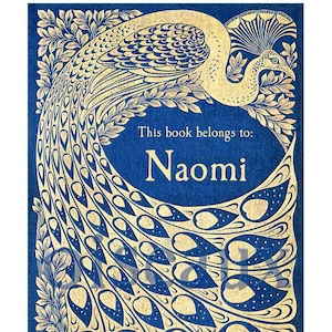 Peacock Bookplates - Personalized Vintage Book Labels - Beautiful Mother&#39;s Day Gift, Good Luck - Heritage Ex Libris