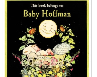 Baby & Moon boekenleggers - Gepersonaliseerde ex-libris - Set van 24 - Kraamcadeau - Gegeven met liefde van, schrijf een naam