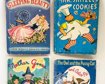 Easter Basket Books - Choose 1 - Nursery Rhyme, Fairytale Vintage Books - Junior Elf, Adorable Antique Children's Bookshelf, 1950-1962