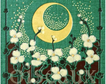 Moon Garden-Exlibris – Vintage-Buchetiketten – Bestseller, wunderschönes personalisiertes Geschenk, Ex Libris, einzigartige Art-Deco-Exlibris