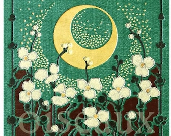 Moon Garden Bookplates - Bestseller - Vintage Personalized Ex Libris, Mother's Day, Deco Library, Stocking Stuffer, First Anniversary Gift