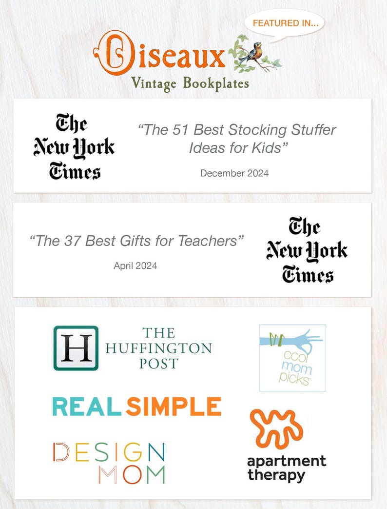 Santa's Workshop Bookplates - Personalized Ex Libris - Set of 24 - Stocking Stuffer, Vintage Christmas Library, Gift From Grandparents image 3