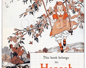 Ex libris colgantes - Ex libris personalizados - Juego de 24 - Biblioteca vintage para niña, regalo para ella