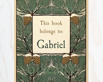 Ex libris personalizados de hoja perenne: Vintage Ex Libris - Juego de 24 - Regalo para amantes de la naturaleza