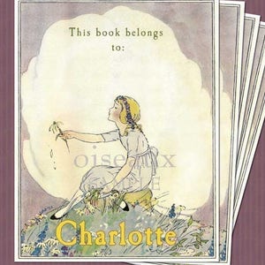 Day Dreamer Bookplates Personalized Vintage Book Labels Unique Beautiful Gift, Mother's Day, Girl's Heritage Library, Ex Libris image 2