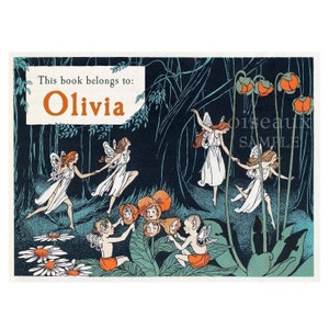 Woodland Fairies Bookplates - Personalized Book Labels - Fairy Baby Shower Gift, Magical Girl&#39;s Library, Waldorf Ex Libris