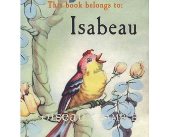 Vintage bookplates met vogels - gepersonaliseerde ex-libris - set van 24 - charmante vintage boeketiketten