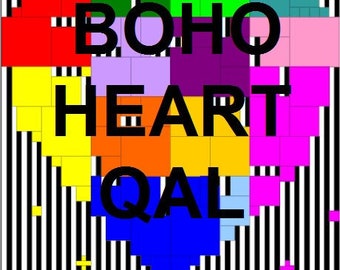 Folleto de adaptación del patrón de edredón de corazón boho *QUILT ALONG* - Bloques de papel - Las 13 secciones.
