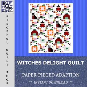 Adattamento del modello della trapunta Witches Delight - Blocchi di cartapesta!