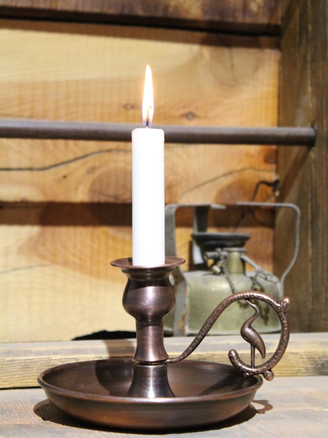 Handmade Copper Candle Holder, Antique-style Candlestick, Vintage
