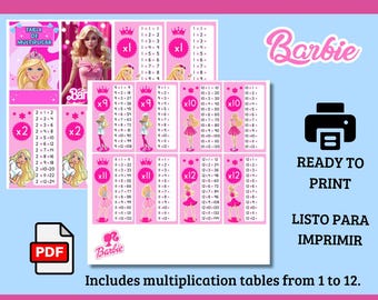 Multiplication Table Template Barbie Multiplication Table