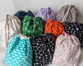 Fabric Gift Bag | Cloth Gift Bag | Drawstring Bag | Sustainable Gift Wrap | Eco Friendly Presents | Reusable Gift Wrap | Birthday Gift Bag