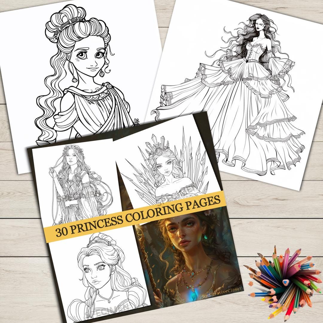 Adult Princess Coloring Pages. Intricately Designed for Adults and ...