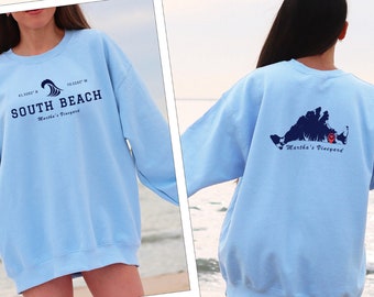 Cape Cod Beach Sweatshirt, Südstrand, Martha's Vineyard Rundhalsausschnitt