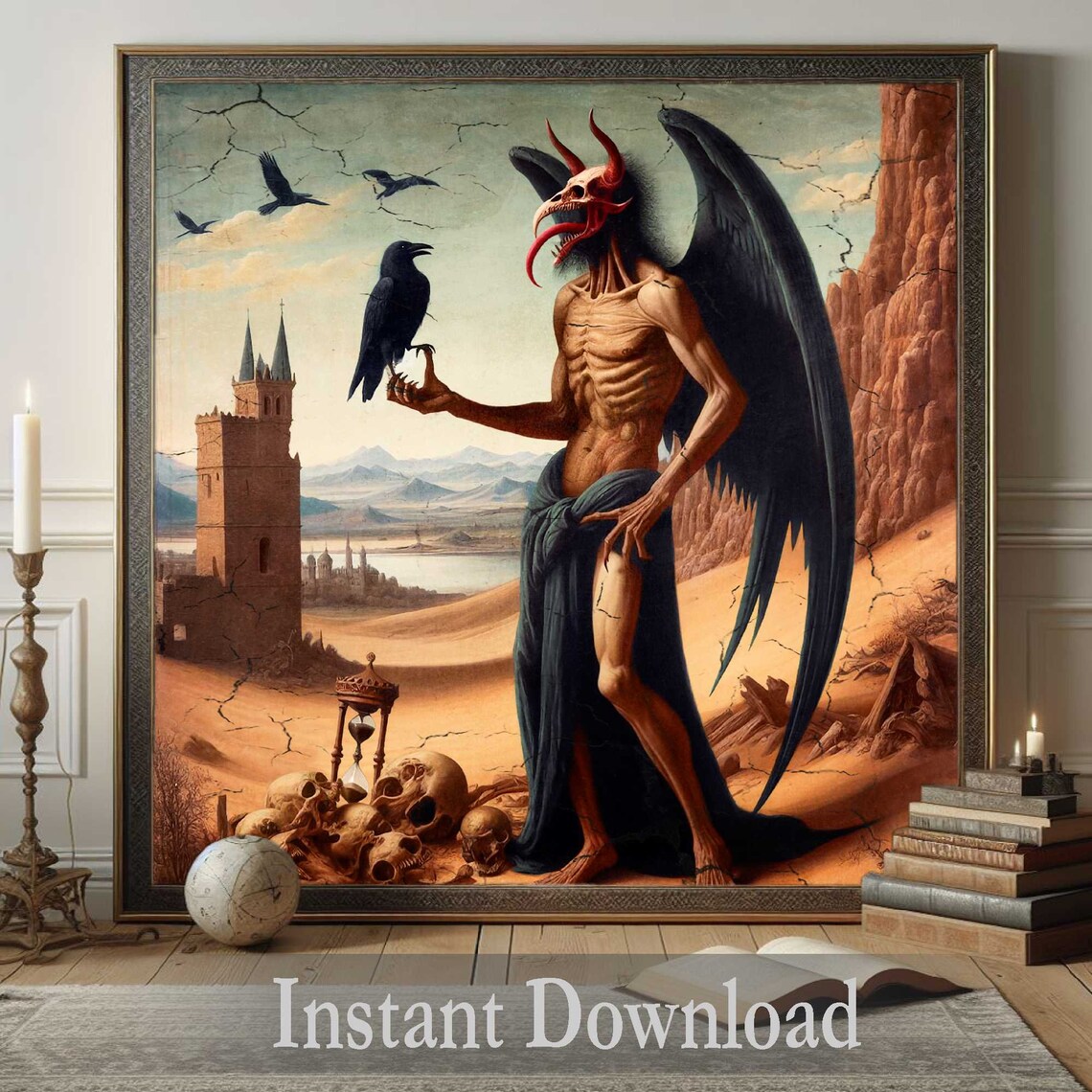 Aamon Demon Printable Dark Art Ars Goetia Grimoire. Seals Description ...